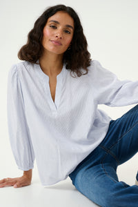 MILIENA Blouse ~ Blue White Stripe