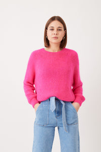 AMELIA Mohair Blend Sweater ~ Pink, Green, Neutral