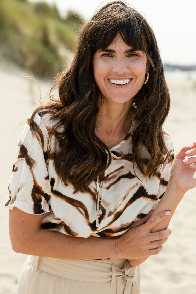 ICEY Blouse ~ Brown Zebra