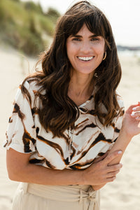 ICEY Blouse ~ Brown Zebra