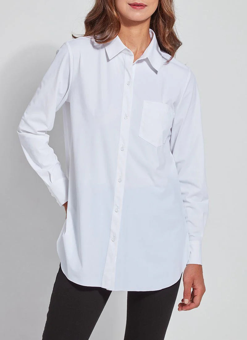 SCHIFFER Long Line Shirt ~ White