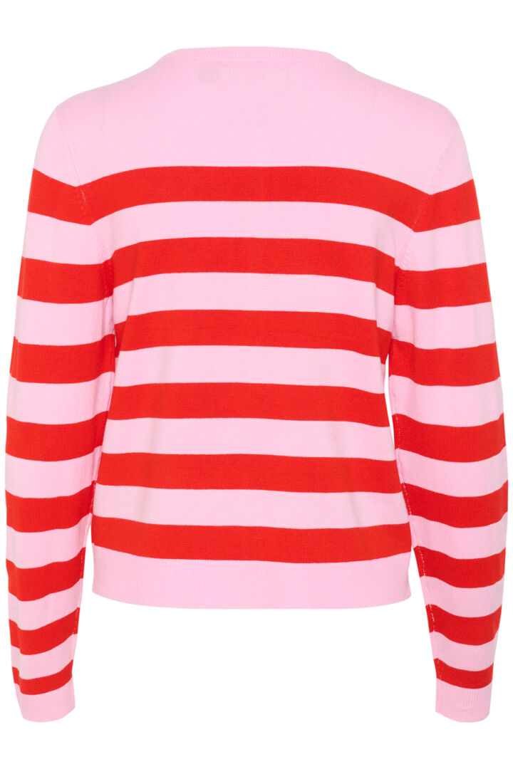 SABI Annemette Cardigan ~ Pink & Red Stripe