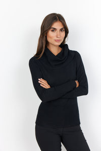 DOLLIE Cowl Neck Pullover in Black