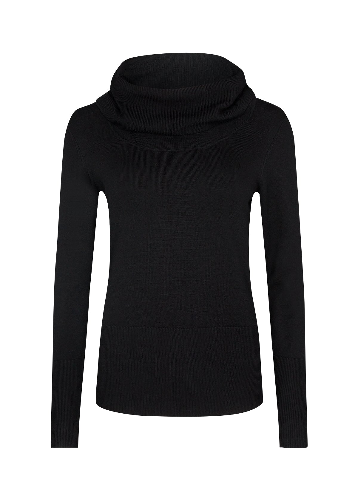 DOLLIE Cowl Neck Pullover in Black
