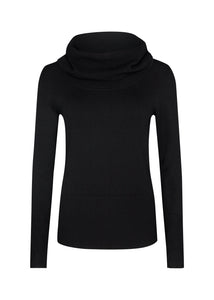 DOLLIE Cowl Neck Pullover in Black