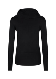 DOLLIE Cowl Neck Pullover in Black