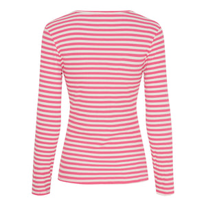 JOSIANE Long Sleeve Striped Tee ~ Pink