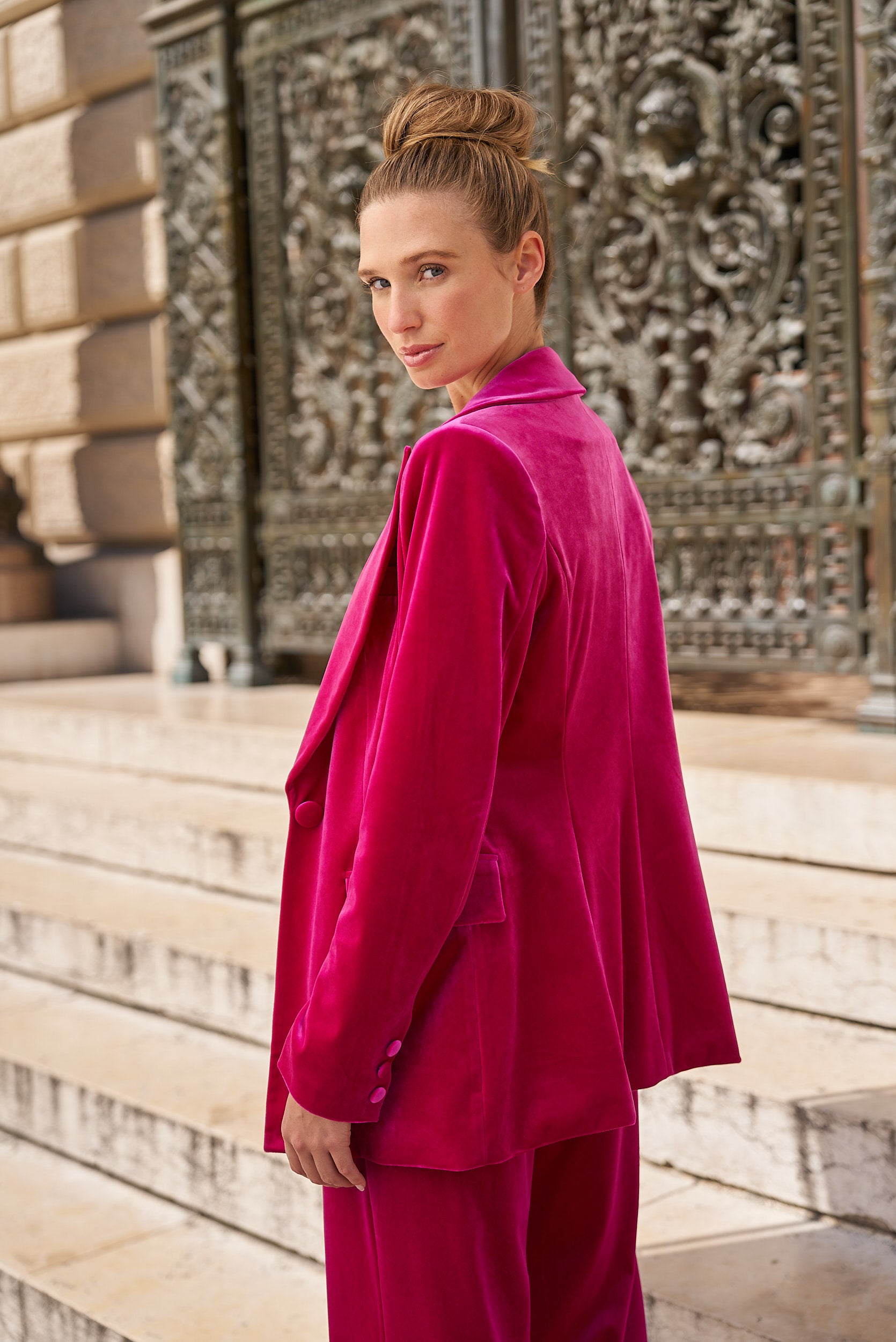 MARGO Velvet Blazer Pink