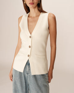 PANAMA Waistcoat ~  Cream, Black