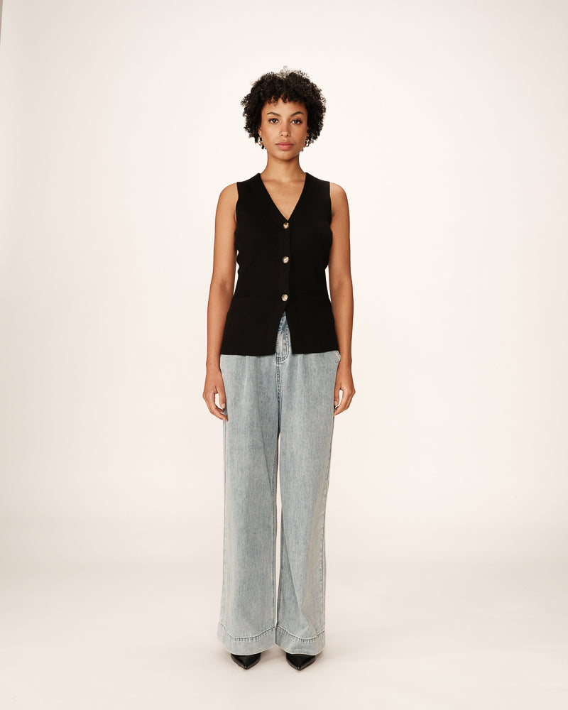 PANAMA Waistcoat ~  Cream, Black