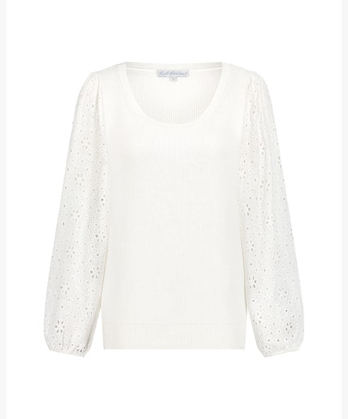 FANNY Broderie Sleeve ~ White