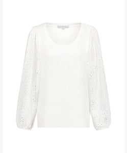 FANNY Broderie Sleeve ~ White