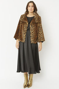 LAURA Leopard Print Faux Fur Teddy Jacket